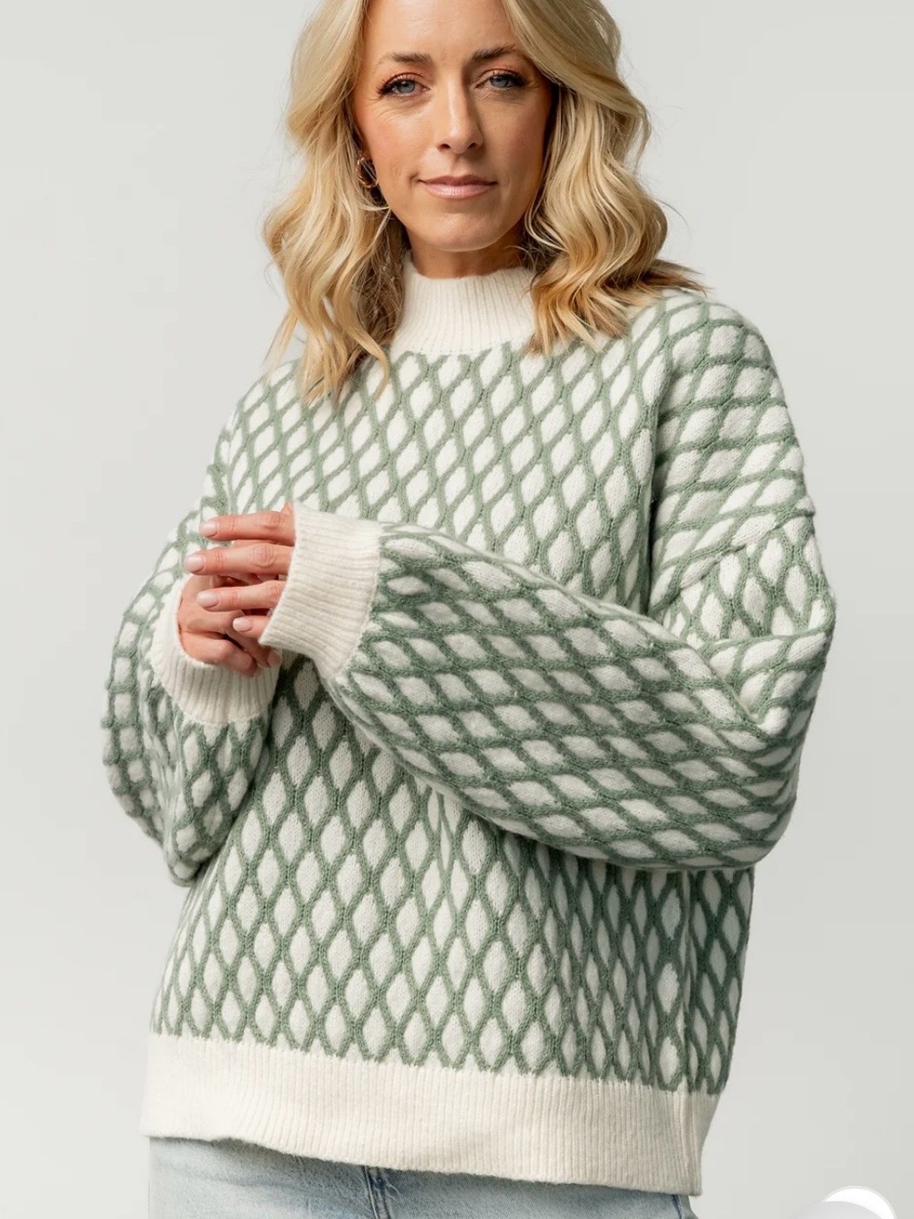 BALTICBØRN Hendrix Diamond Knit Sweater Size M